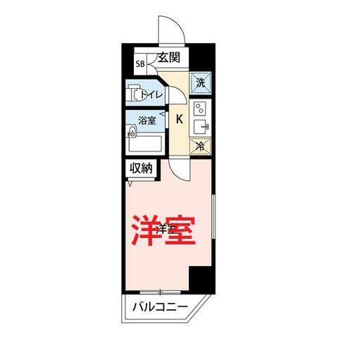 マイナビSTAY三田パークホーム(1K/9階)の間取り写真