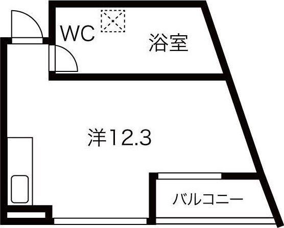 BAUWERK(ワンルーム/2階)の間取り写真