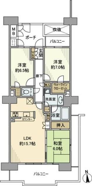 オラリオン サイト 4番舘(3LDK/20階)の間取り写真
