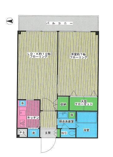 トーア駒込マンション(1LDK/7階)の間取り写真