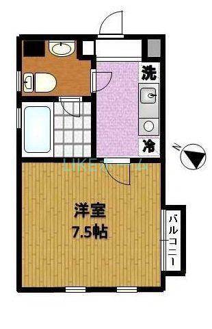 ベルクレール伍番館(1K/3階)の間取り写真