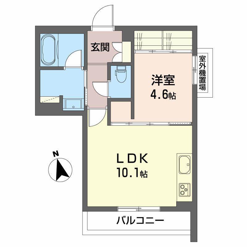 HL9 TOMIDABASHI BELS認証(1LDK/2階)の間取り写真