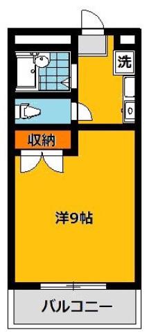 アムール(1K/1階)の間取り写真