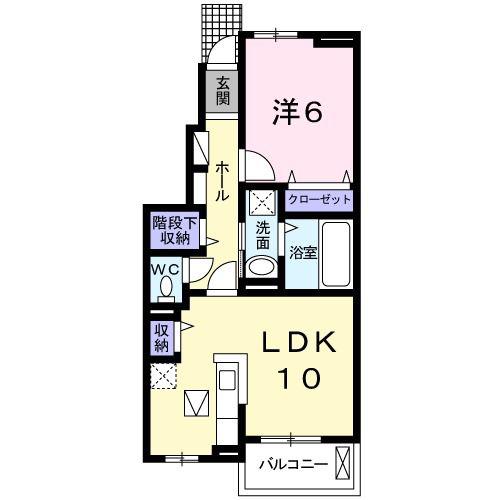 ベルオーブIX(1LDK/1階)の間取り写真