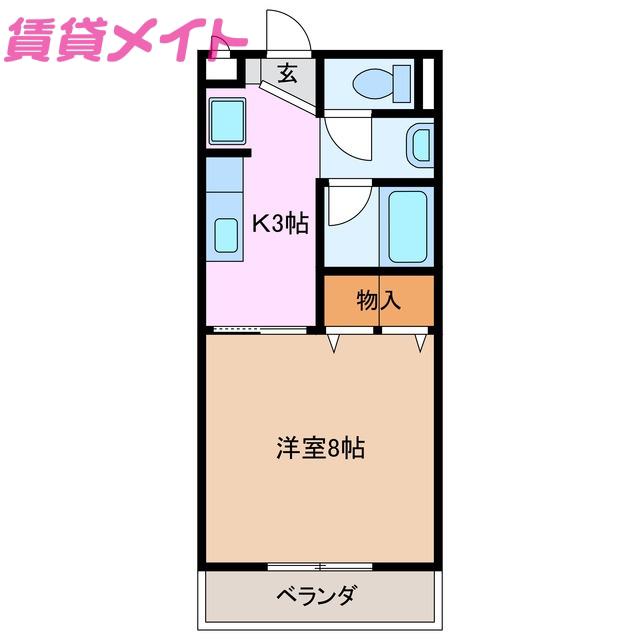 SURPLUS ONE後藤(1K/2階)の間取り写真