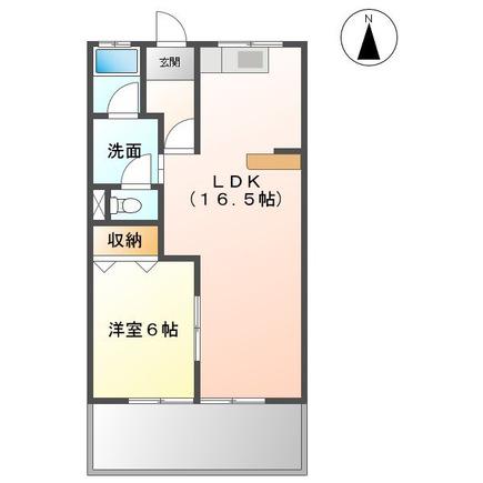 フラワーポリス咲II(1LDK/1階)の間取り写真