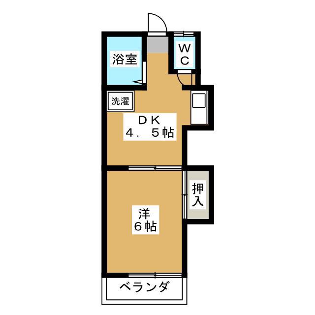 上水荘(1DK/2階)の間取り写真