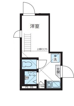 TERRACE代々木上原(ワンルーム/1階)の間取り写真