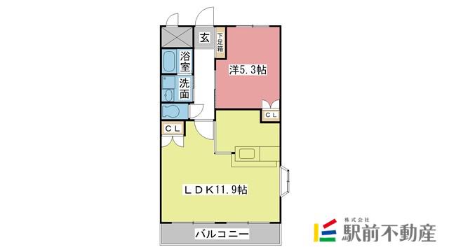 エトワールエデンM(1LDK/2階)の間取り写真