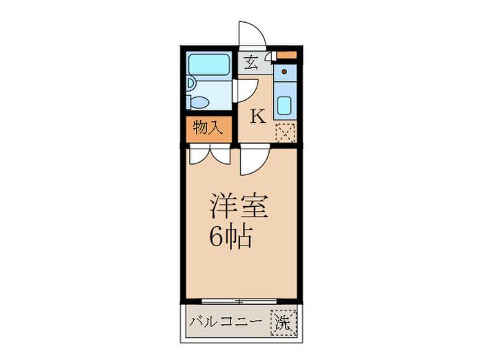 エスケーハイツ(1K/2階)の間取り写真