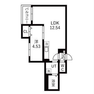 JACK YURAKUII(1LDK/2階)の間取り写真