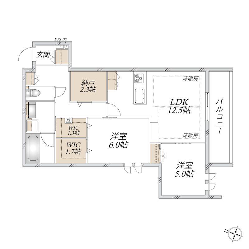 SUN MALL V(2SLDK/2階)の間取り写真