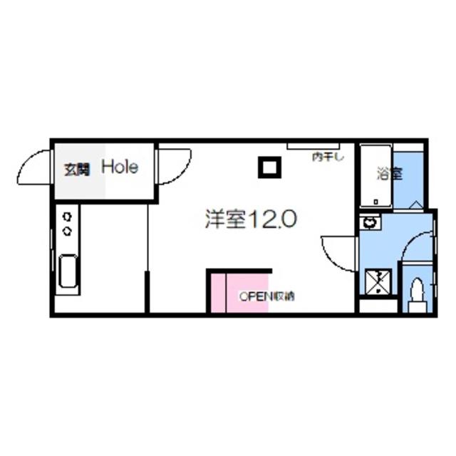 メビウス東住吉ハイツ(ワンルーム/2階)の間取り写真