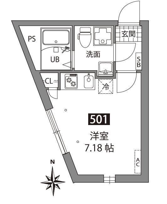 アザレア板橋(ワンルーム/5階)の間取り写真