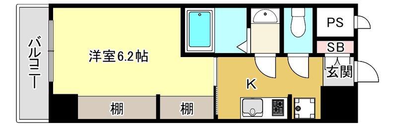 リブネスコート大阪大学前(1K/8階)の間取り写真