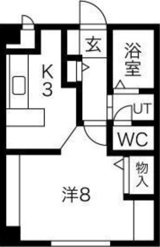 フェリス31(1K/4階)の間取り写真