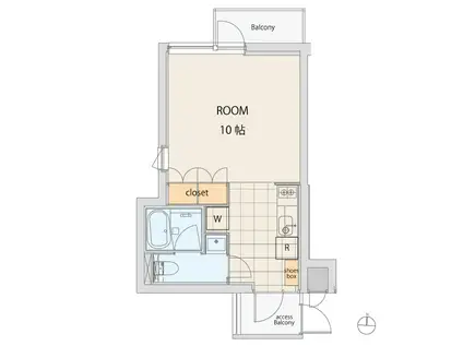 エスセナーリオ渋谷(ワンルーム/3階)の間取り写真