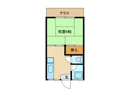 東光荘(1K/1階)の間取り写真