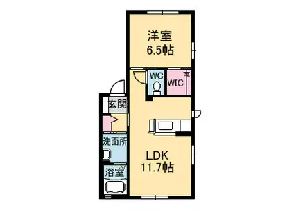 シャーメゾン本谷(1LDK/2階)の間取り写真