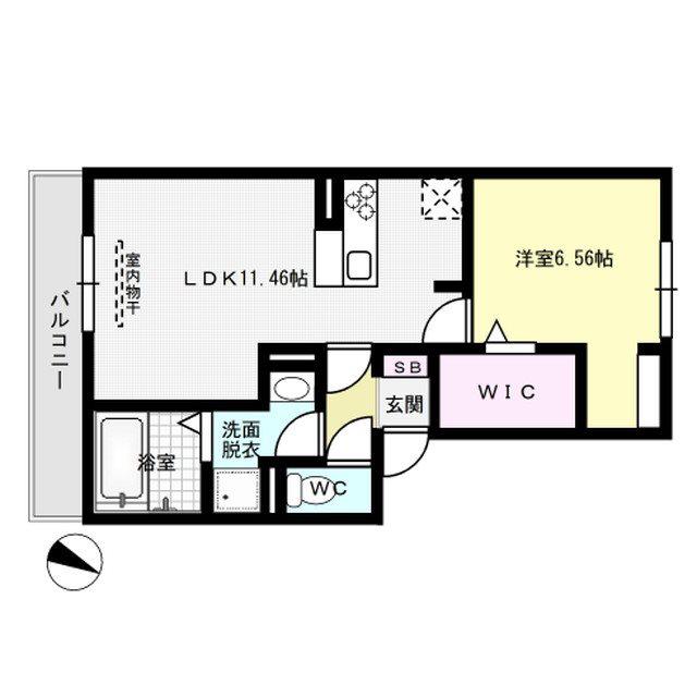 プレシボヌール弥永(1LDK/3階)の間取り写真