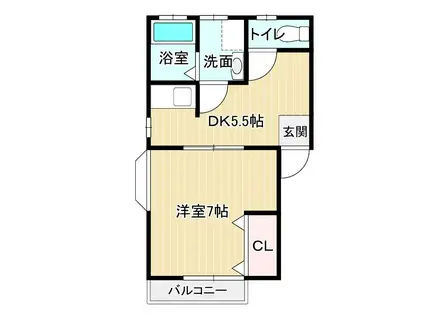 藤松ハイツ(1DK/2階)の間取り写真