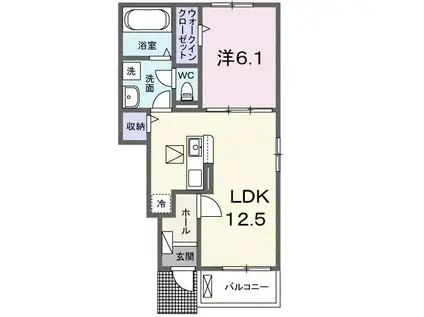 アニメート寿町II(1LDK/1階)の間取り写真
