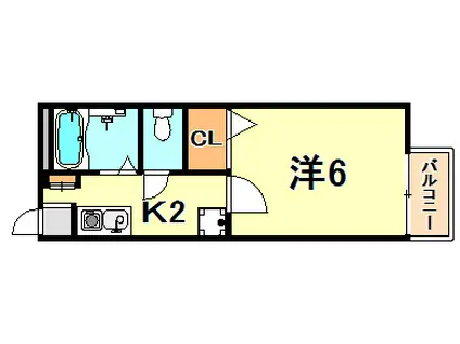 ビーライン須磨(1K/2階)の間取り写真