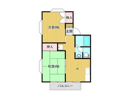 エステートピア長潟(2K/2階)の間取り写真