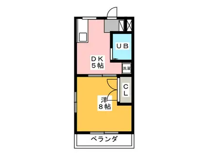 グランドゥールII(1DK/4階)の間取り写真