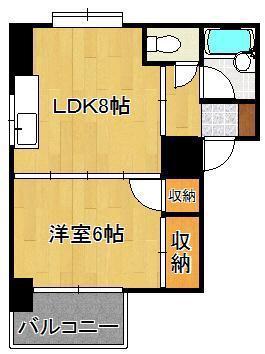 コーポ小林 小倉(1LDK/2階)の間取り写真