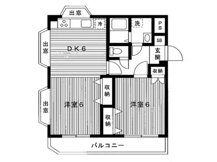 LIFE SIDE KAZU NISHIOCHIAI(2DK/3階)の間取り写真