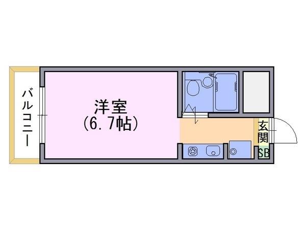 フロイデ東向日(1K/4階)の間取り写真