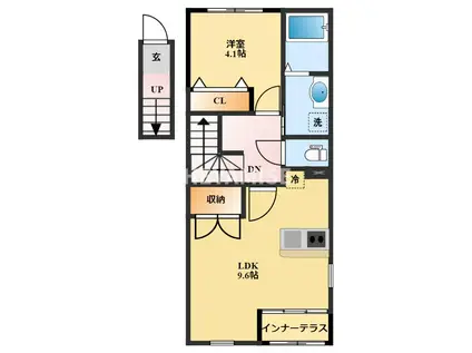 時津町浜田郷アパート(1LDK/2階)の間取り写真