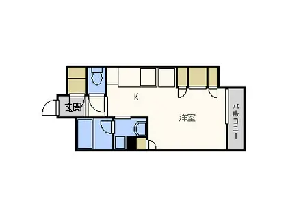 KDX堺筋本町レジデンス(ワンルーム/8階)の間取り写真