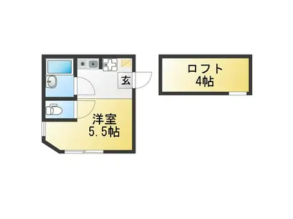 アップルハウス金沢八景(ワンルーム/2階)の間取り写真