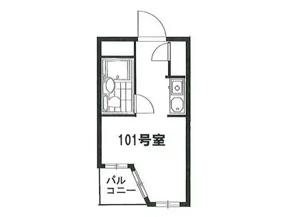クリエイトハウス谷中(ワンルーム/1階)の間取り写真