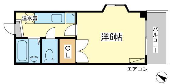 アイランド東今宿(1K/3階)の間取り写真