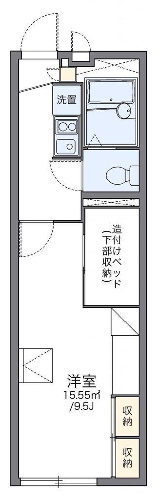 レオパレスピュアタウン(1K/2階)の間取り写真
