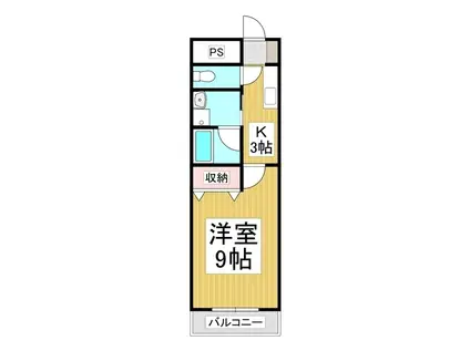 リバ-ヒルズ大門(1K/2階)の間取り写真