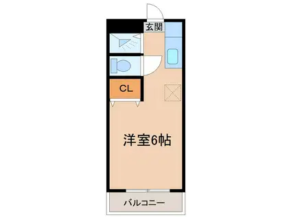 多摩ロイヤルアベニューI(ワンルーム/2階)の間取り写真