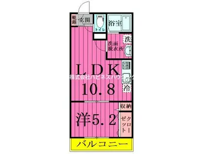 アンレーヴメゾンB(1LDK/1階)の間取り写真