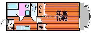 アークハイツ鹿田(1K/2階)の間取り写真