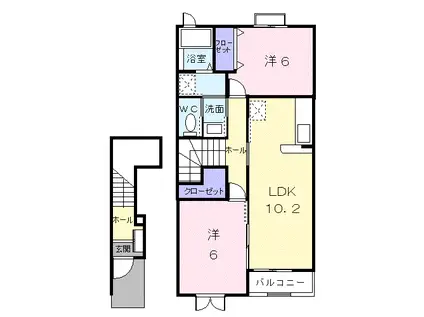 サニ-コートA(2LDK/2階)の間取り写真