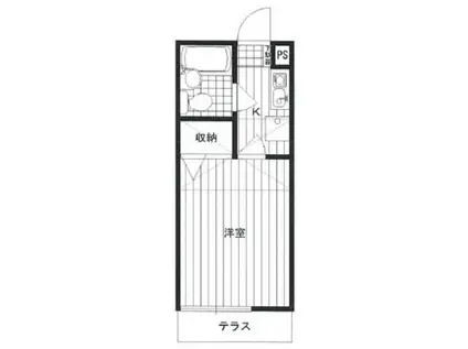 シティパレス中富II(1K/2階)の間取り写真