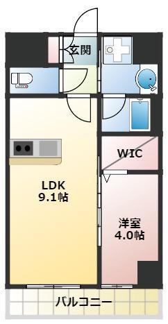 アクエルド明石西(1LDK/4階)の間取り写真