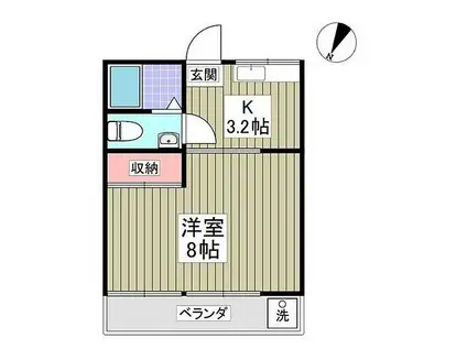 第2白楽マンション(1K/2階)の間取り写真