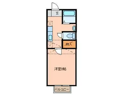 伊藤ウエスト(1K/2階)の間取り写真