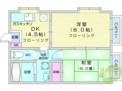 アルテック60(2DK/1階)の間取り写真