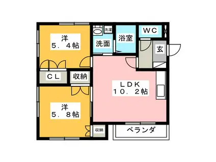 ETERNITY(2LDK/1階)の間取り写真