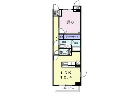 オープン・ベルズ(1LDK/1階)の間取り写真